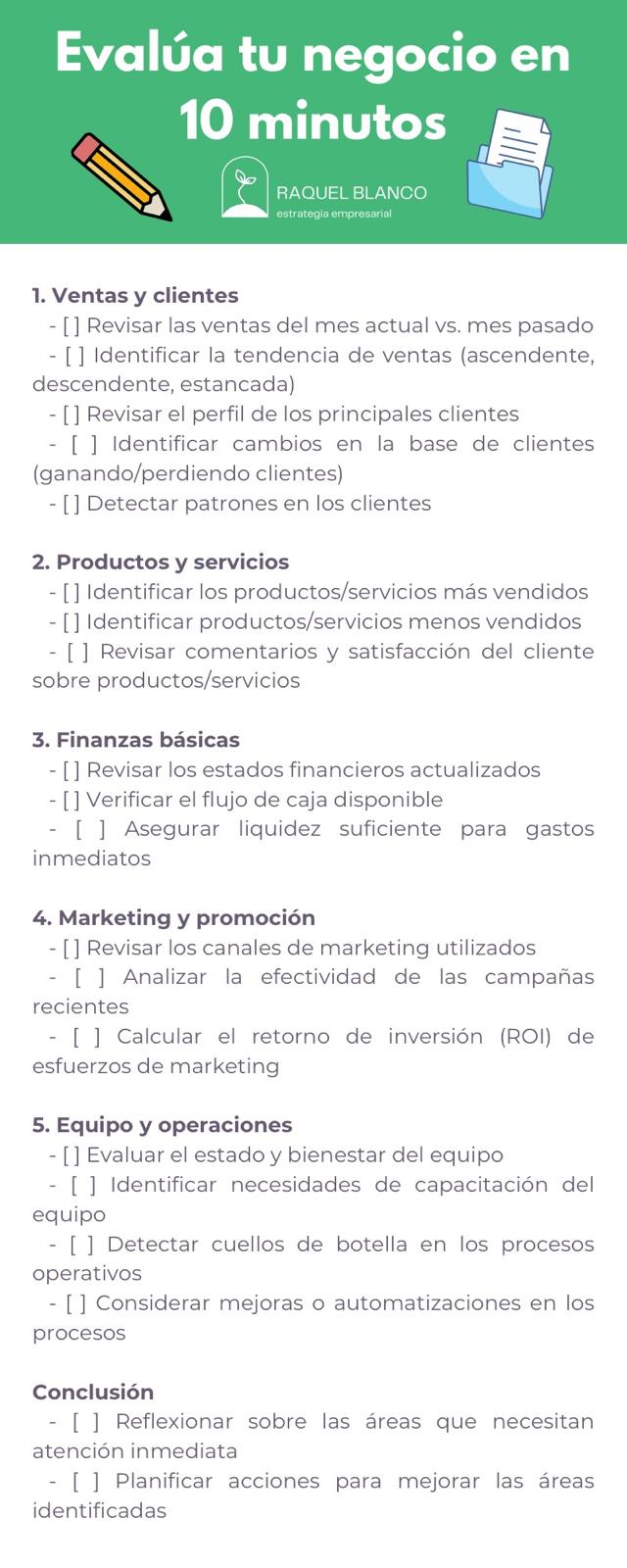 La checklist para evaluar tu negocio en 10 minutos